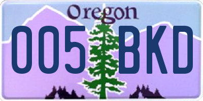 OR license plate 005BKD