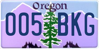 OR license plate 005BKG