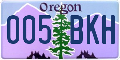 OR license plate 005BKH