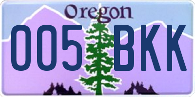 OR license plate 005BKK