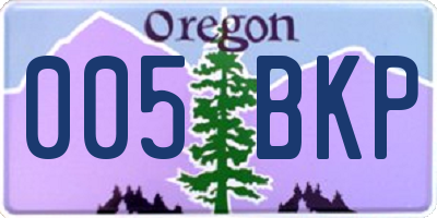 OR license plate 005BKP