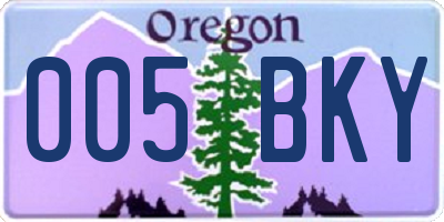 OR license plate 005BKY