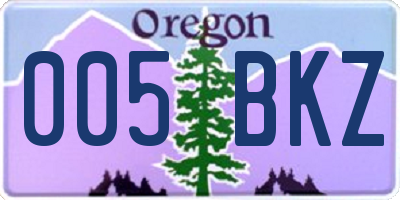 OR license plate 005BKZ