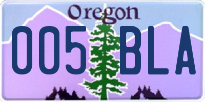 OR license plate 005BLA