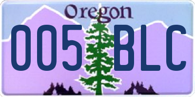 OR license plate 005BLC