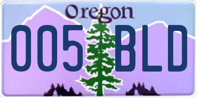 OR license plate 005BLD