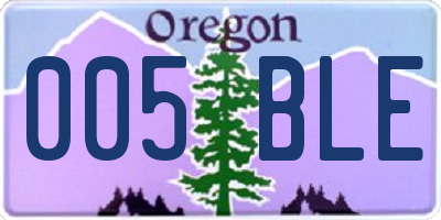 OR license plate 005BLE
