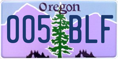 OR license plate 005BLF