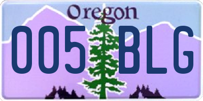 OR license plate 005BLG