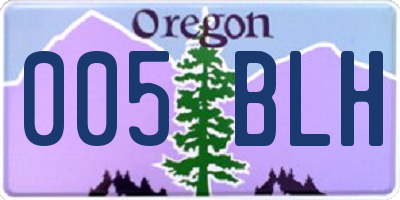 OR license plate 005BLH