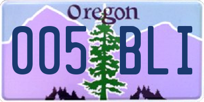 OR license plate 005BLI
