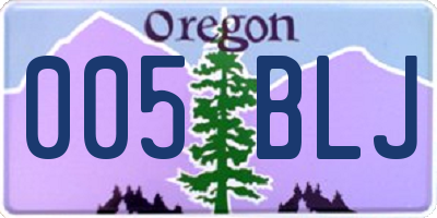 OR license plate 005BLJ