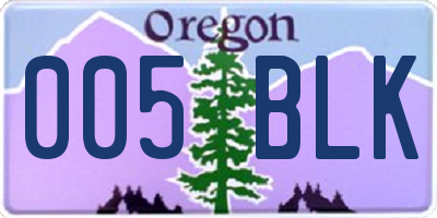 OR license plate 005BLK