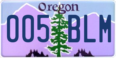 OR license plate 005BLM