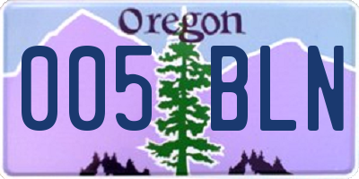 OR license plate 005BLN