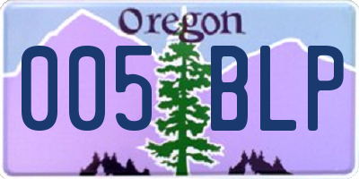 OR license plate 005BLP