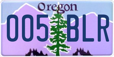 OR license plate 005BLR