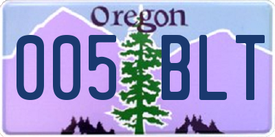 OR license plate 005BLT