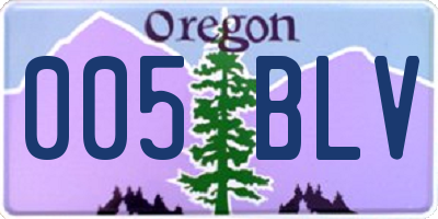 OR license plate 005BLV