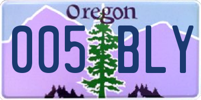 OR license plate 005BLY