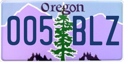 OR license plate 005BLZ