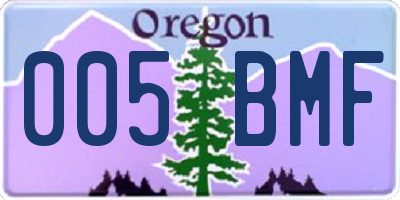 OR license plate 005BMF