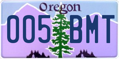 OR license plate 005BMT