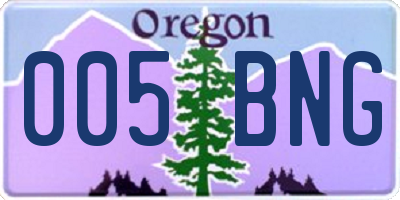 OR license plate 005BNG