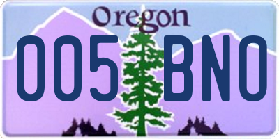 OR license plate 005BNO