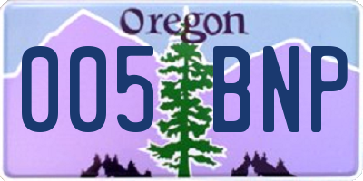 OR license plate 005BNP