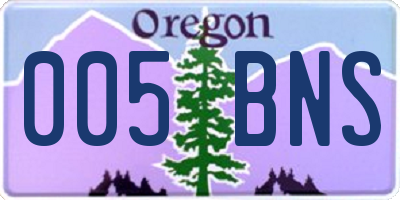 OR license plate 005BNS