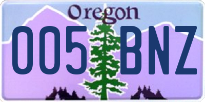 OR license plate 005BNZ