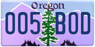 OR license plate 005BOD