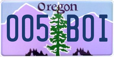 OR license plate 005BOI