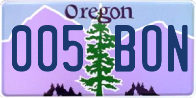 OR license plate 005BON