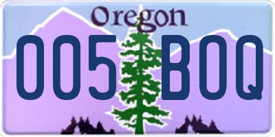 OR license plate 005BOQ