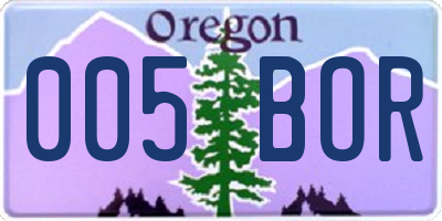OR license plate 005BOR