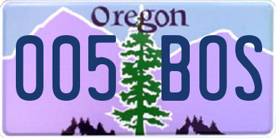 OR license plate 005BOS