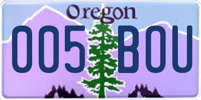 OR license plate 005BOU
