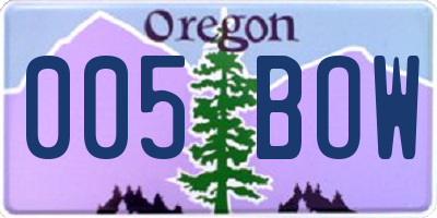 OR license plate 005BOW