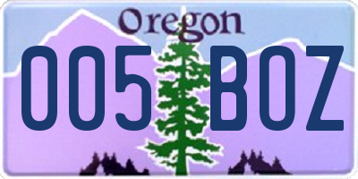 OR license plate 005BOZ