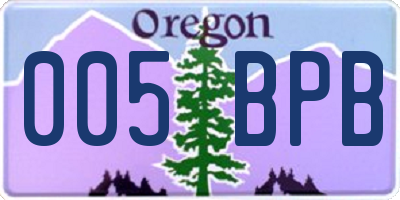 OR license plate 005BPB