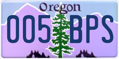 OR license plate 005BPS