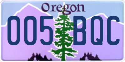 OR license plate 005BQC