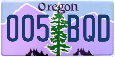 OR license plate 005BQD