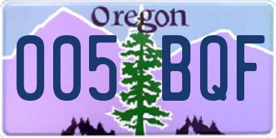 OR license plate 005BQF