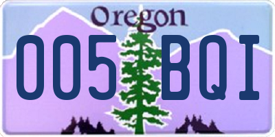 OR license plate 005BQI