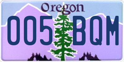 OR license plate 005BQM