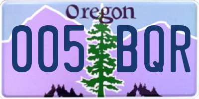 OR license plate 005BQR
