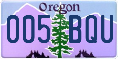 OR license plate 005BQU